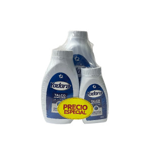 TALCO YODORA FRASCO X 120+60+30 GR P.E